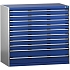 Dílenská zásuvková skříň Bott Cubio 200, 120 x 130 x 75 cm, 10 zásuvek, šedá-modrá