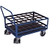 Vozík na ocelové válce s protiskluzovým povrchem, 126,5 x 77,5 x 100 cm, modrý