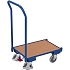 Plošinový vozík Euro s madlem, do 250 kg, 10mm hrana, 74 x 41,5 x 100 cm, modrý