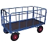 Ruční vozík s tažným madlem a 4 bočnicemi, do 1 000 kg, nafukovací kola, modrý, 126,5 x 81,5 x 134 cm