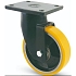 Polyuretanové transportní kolo s přírubou, průměr 125 mm, otočné, kuličkové ložisko