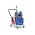 Plastový úklidový vozík s pákovým ždímačem, objem 2 x 15 l