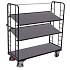 Vysoký policový vozík s madlem a šikmými policemi, 3 police, 153,5 x 151 x 55 cm, šedý