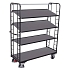 Vysoký policový vozík s madlem a šikmými policemi, 4 police, 185,5 x 180,5 x 65 cm, šedý