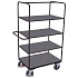 Policový vozík se skládacími policemi, 4 police, 120 x 70 x 189 cm, šedý