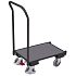 Plošinový vozík Euro s madlem, do 250 kg, 10mm hrana, 74 x 41,5 x 100 cm, šedý